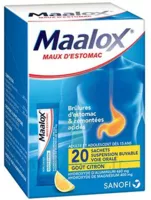 Maalox Maux D'estomac, Suspension Buvable Citron 20 Sachets à Forbach